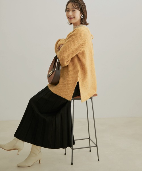 バックリボンルーズニット