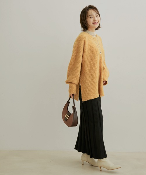 バックリボンルーズニット