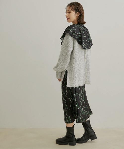 バックリボンルーズニット