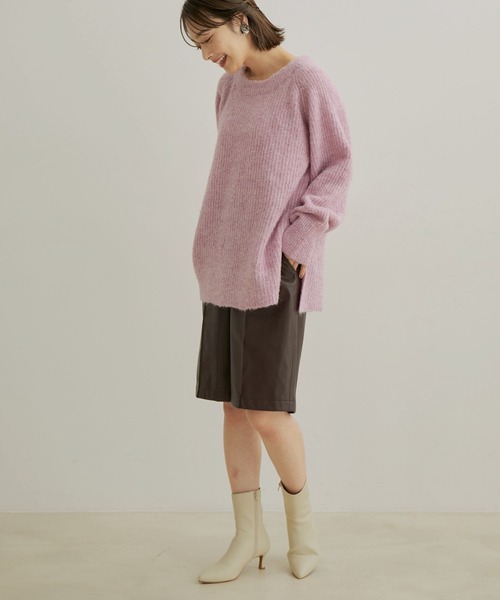 バックリボンルーズニット