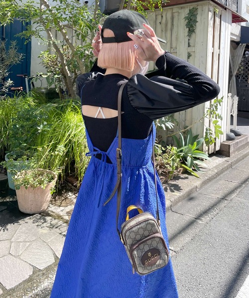 【ハートフル❤️様】YOKO CHAN ネイビー ミニワンピース M アルパカ混 Alley by w closet（アリーバイダブルクローゼット）の「【Alley