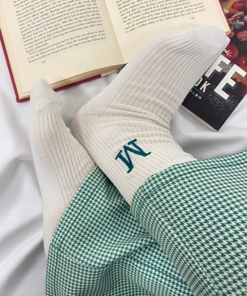 WEGO(ウィゴー)の「WEGO/ワンポイント刺繍リブソックス(ソックス/靴下・レディース・ホワイト/ピンク/イエロー/オレンジ/ブルー・FREE)」の6枚目の写真