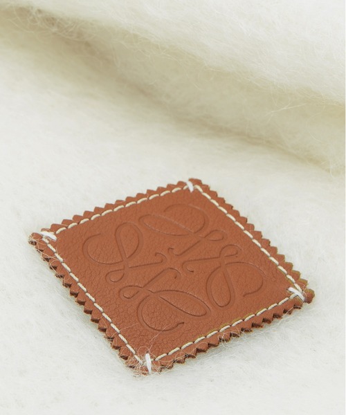 LOEWE（ロエベ）の「スカーフ (モヘア&ウール)（マフラー・レディース・ホワイト/オリーブ・ONE SIZE）」の10枚目の写真