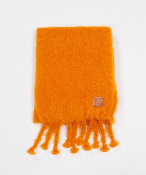 LOEWE（ロエベ）の「スカーフ (モヘア&ウール)（マフラー・レディース・ホワイト/オリーブ・ONE SIZE）」の5枚目の写真