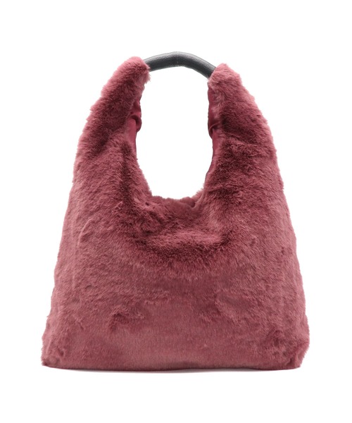 GUSCIO（グッシオ）の「【グッシオベーシック】フェイクファー　トライアングルトートバッグ（トートバッグ・レディース・ワイン/ブラック/アイボリー/グレー/ブラウン/ピンク・FREE）」の15枚目の写真