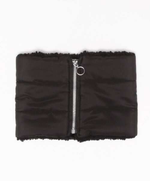 Q（キュー）の「裏ボアネックウォーマー（ネックウォーマー/スヌード・レディース・グレイッシュベージュ/ブラック・ONE SIZE）」の2枚目の写真