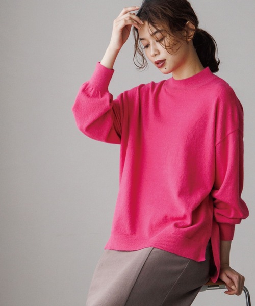 SHOO・LA・RUE（シューラルー）の「◆シンプルなデザインで着回し力抜群！ウール混ハイネック ニット（ニット/セーター・レディース・イエロー/ライトグレー/ピンク系/ブラック/ホワイト系/ブルー・00）」の6枚目の写真