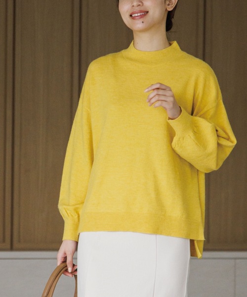 SHOO・LA・RUE（シューラルー）の「◆シンプルなデザインで着回し力抜群！ウール混ハイネック ニット（ニット/セーター・レディース・イエロー/ライトグレー/ピンク系/ブラック/ホワイト系/ブルー・00）」の5枚目の写真