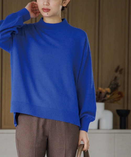 SHOO・LA・RUE（シューラルー）の「◆シンプルなデザインで着回し力抜群！ウール混ハイネック ニット（ニット/セーター・レディース・イエロー/ライトグレー/ピンク系/ブラック/ホワイト系/ブルー・00）」の4枚目の写真