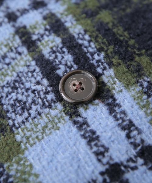 osharewalker（オシャレウォーカー）の「『チェック柄ブークレテーラードコート』（チェスターコート・レディース・ネイビー/レッド・FREE）」の16枚目の写真