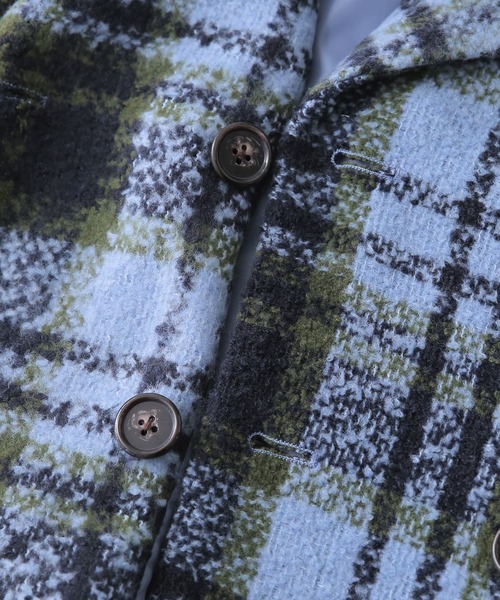 osharewalker（オシャレウォーカー）の「『チェック柄ブークレテーラードコート』（チェスターコート・レディース・ネイビー/レッド・FREE）」の17枚目の写真