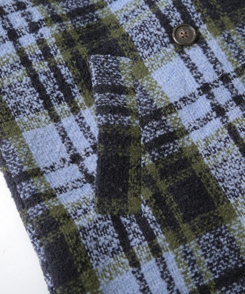 osharewalker（オシャレウォーカー）の「『チェック柄ブークレテーラードコート』（チェスターコート・レディース・ネイビー/レッド・FREE）」の18枚目の写真