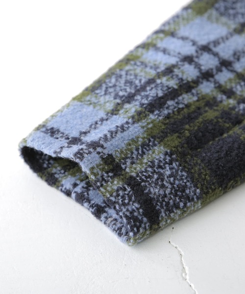 osharewalker（オシャレウォーカー）の「『チェック柄ブークレテーラードコート』（チェスターコート・レディース・ネイビー/レッド・FREE）」の19枚目の写真