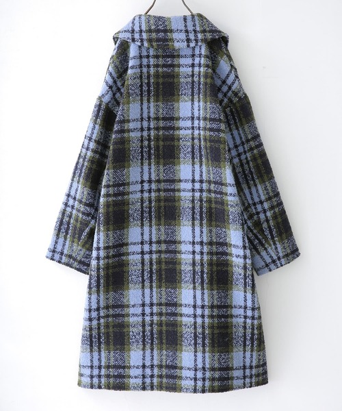 osharewalker（オシャレウォーカー）の「『チェック柄ブークレテーラードコート』（チェスターコート・レディース・ネイビー/レッド・FREE）」の20枚目の写真