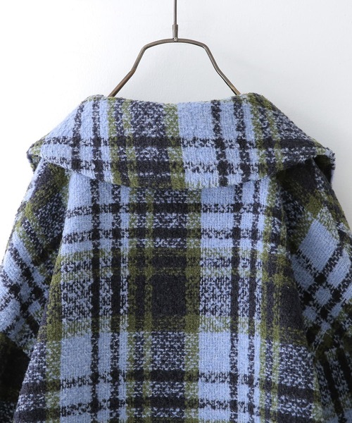 osharewalker（オシャレウォーカー）の「『チェック柄ブークレテーラードコート』（チェスターコート・レディース・ネイビー/レッド・FREE）」の21枚目の写真