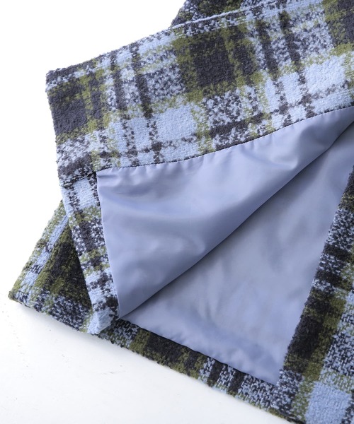 osharewalker（オシャレウォーカー）の「『チェック柄ブークレテーラードコート』（チェスターコート・レディース・ネイビー/レッド・FREE）」の22枚目の写真