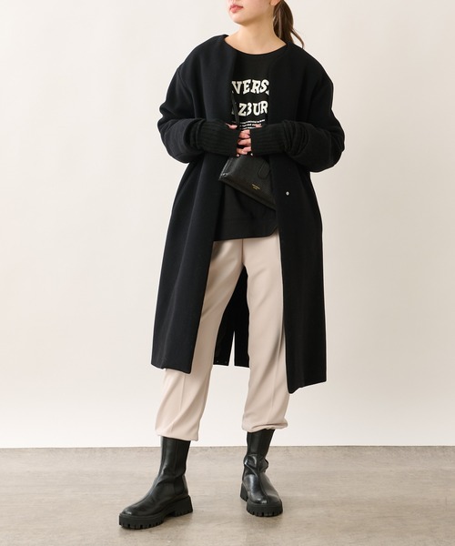 OUVRAGE CLASSE(ウヴラージュクラス)の「センタープレスジョガーパンツ(その他パンツ・レディース・ブラック/グレイッシュベージュ・FREE)」の8枚目の写真