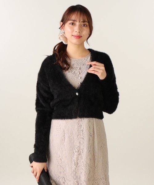 LAISSE PASSEニットジャケットカーディガン LAISSE PASSE（レッセパッセ）の「《お呼ばれドレス》シャギー