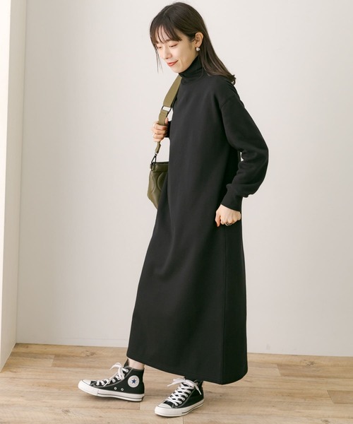 URBAN RESEARCH Sonny Label（アーバンリサーチサニーレーベル）の「裏起毛スウェットタートルワンピース（ワンピース・レディース・ブラック/ネイビー/ブラウン・FREE）」の11枚目の写真