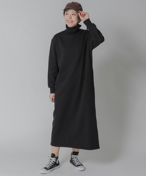 URBAN RESEARCH Sonny Label（アーバンリサーチサニーレーベル）の「裏起毛スウェットタートルワンピース（ワンピース・レディース・ブラック/ネイビー/ブラウン・FREE）」の14枚目の写真