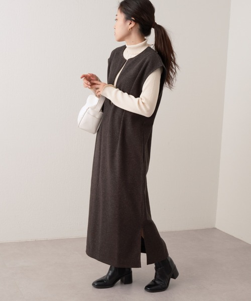 CIAOPANIC TYPY(チャオパニックティピー)の「メルトンセットワンピース(ワンピース・レディース・チャコールグレー/グレー/アイボリー・ONE SIZE)」の10枚目の写真