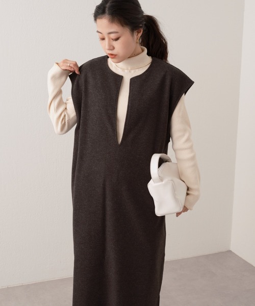 CIAOPANIC TYPY(チャオパニックティピー)の「メルトンセットワンピース(ワンピース・レディース・チャコールグレー/グレー/アイボリー・ONE SIZE)」の15枚目の写真