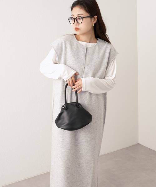 CIAOPANIC TYPY(チャオパニックティピー)の「メルトンセットワンピース(ワンピース・レディース・チャコールグレー/グレー/アイボリー・ONE SIZE)」の7枚目の写真