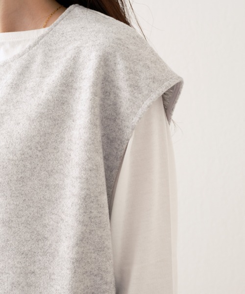 CIAOPANIC TYPY(チャオパニックティピー)の「メルトンセットワンピース(ワンピース・レディース・チャコールグレー/グレー/アイボリー・ONE SIZE)」の8枚目の写真