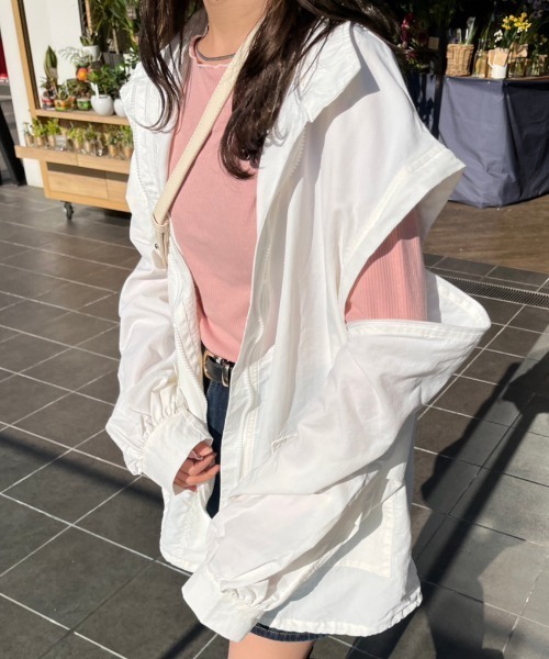 nemne store(ネンネストア)の「【低身長用サイズあり】2way袖取り外しナイロンブルゾン(ブルゾン・レディース・カーキ/ブラック/オフホワイト・SMALL/MEDIUM)」の8枚目の写真