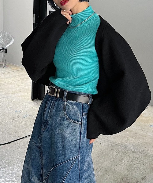 PAGEBOY（ページボーイ）の「マルチWAYボレロカーディガン（カーディガン/ボレロ・レディース・ラベンダー/オフホワイト/ゼブラ/ブラック・FREE）」の9枚目の写真