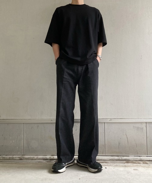 CALLNE（カルネ）の「【CALLNE】Minimal Halfsleeve Tee /ミニマル ハーフスリーブT（Tシャツ/カットソー・メンズ・ブラック/ホワイト/ライトグレー・M/L）」の7枚目の写真