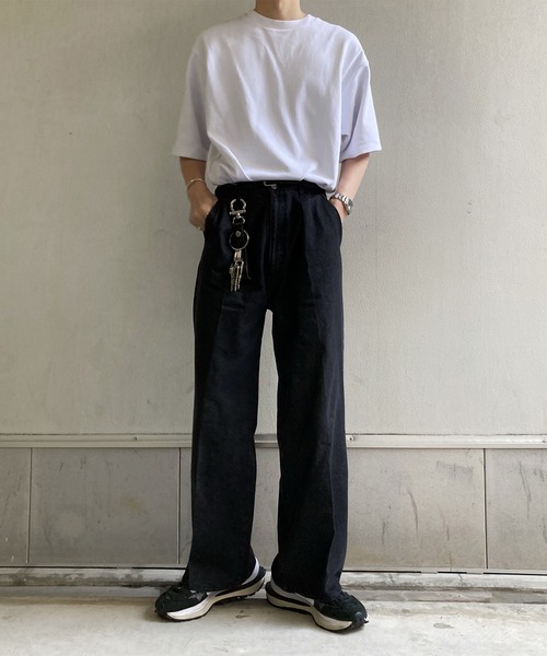 CALLNE（カルネ）の「【CALLNE】Minimal Halfsleeve Tee /ミニマル ハーフスリーブT（Tシャツ/カットソー・メンズ・ブラック/ホワイト/ライトグレー・M/L）」の8枚目の写真