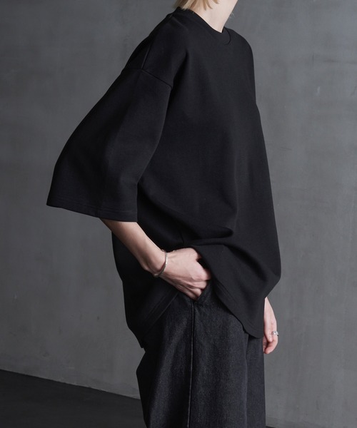 CALLNE（カルネ）の「【CALLNE】Minimal Halfsleeve Tee /ミニマル ハーフスリーブT（Tシャツ/カットソー・メンズ・ブラック/ホワイト/ライトグレー・M/L）」の14枚目の写真