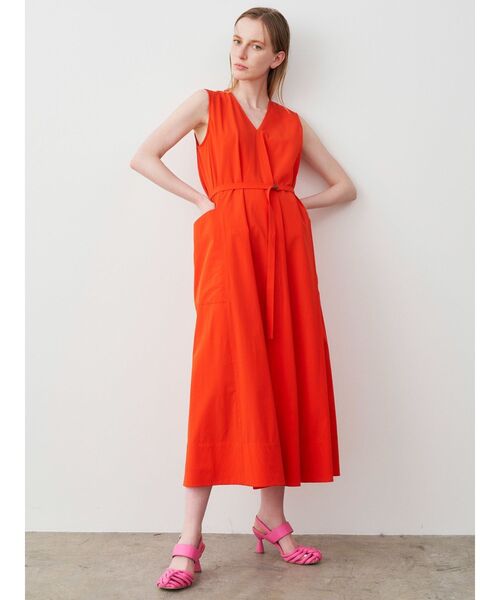 エレンディーク 定価2.1万 女っぷりベルト付微光沢テントワンピースラベンダー エレンディーク 定価2.1万 女っぷりベルト付微光沢テント