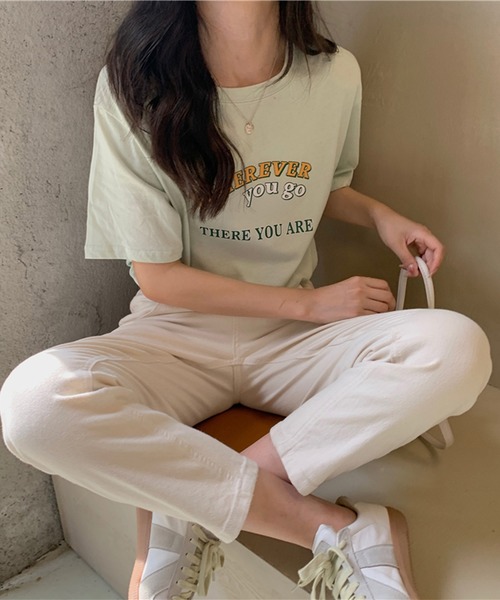 LYEON（リヨン）の「ロゴTシャツ（Tシャツ/カットソー・レディース・ホワイト/ベージュ/グリーン・FREE）」の4枚目の写真