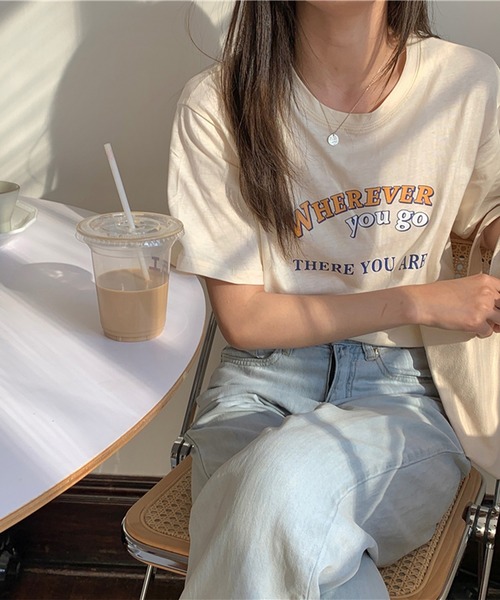 LYEON（リヨン）の「ロゴTシャツ（Tシャツ/カットソー・レディース・ホワイト/ベージュ/グリーン・FREE）」の6枚目の写真