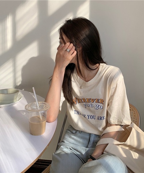 LYEON（リヨン）の「ロゴTシャツ（Tシャツ/カットソー・レディース・ホワイト/ベージュ/グリーン・FREE）」の7枚目の写真