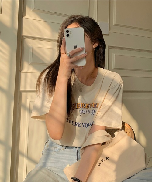LYEON（リヨン）の「ロゴTシャツ（Tシャツ/カットソー・レディース・ホワイト/ベージュ/グリーン・FREE）」の8枚目の写真