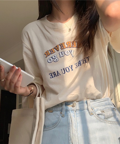 LYEON（リヨン）の「ロゴTシャツ（Tシャツ/カットソー・レディース・ホワイト/ベージュ/グリーン・FREE）」の9枚目の写真
