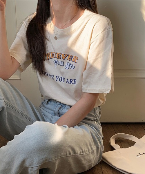 LYEON（リヨン）の「ロゴTシャツ（Tシャツ/カットソー・レディース・ホワイト/ベージュ/グリーン・FREE）」の10枚目の写真