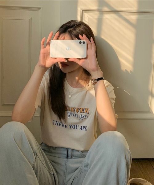 LYEON（リヨン）の「ロゴTシャツ（Tシャツ/カットソー・レディース・ホワイト/ベージュ/グリーン・FREE）」の11枚目の写真