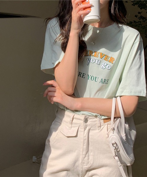 LYEON（リヨン）の「ロゴTシャツ（Tシャツ/カットソー・レディース・ホワイト/ベージュ/グリーン・FREE）」の14枚目の写真