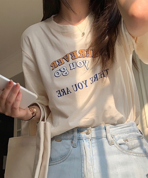 LYEON（リヨン）の「ロゴTシャツ（Tシャツ/カットソー・レディース・ホワイト/ベージュ/グリーン・FREE）」の17枚目の写真