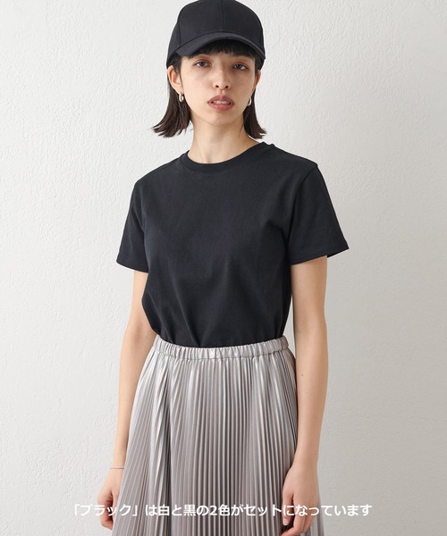 Whim Gazette(ウィムガゼット)の「【THE PAUSE】コットンパックT(2枚セット)(Tシャツ/カットソー・レディース・ホワイト/ブラック・FREE)」の4枚目の写真