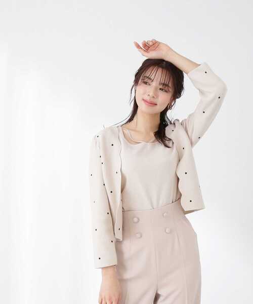 PROPORTION BODY DRESSING（プロポーションボディドレッシング）の「スカラドットカーディガン / 1213174300（カーディガン/ボレロ・レディース・ベージュ/ブラック・SMALL/MEDIUM）」の17枚目の写真
