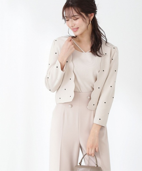 PROPORTION BODY DRESSING（プロポーションボディドレッシング）の「スカラドットカーディガン / 1213174300（カーディガン/ボレロ・レディース・ベージュ/ブラック・SMALL/MEDIUM）」の7枚目の写真