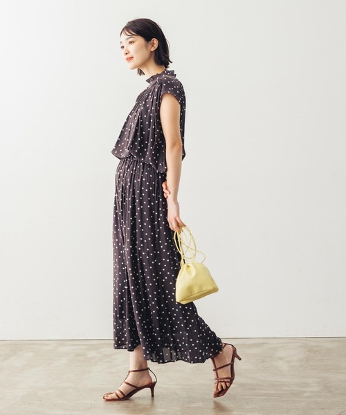 Gready Brilliant(グレディブリリアン)の「強撚割織度ドットマーメイドスカート(スカート・レディース・チャコールグレー/アイボリー・38)」の12枚目の写真