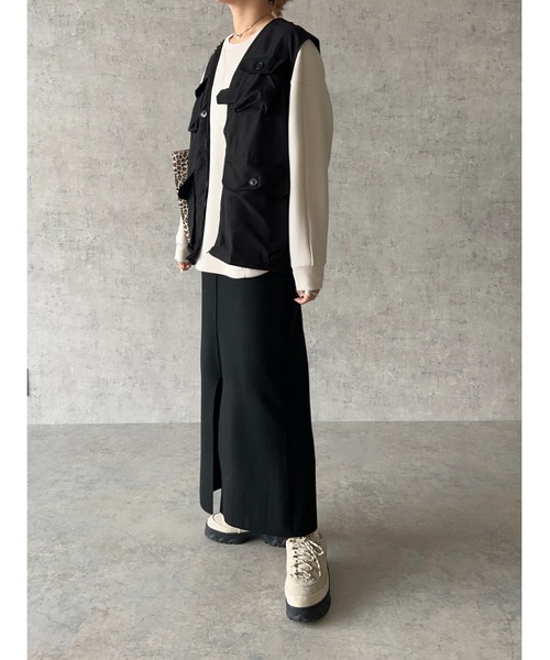 owndaily（オンデイリー）の「2wayストレッチタイトスカート（スカート・レディース・オレンジ/ブラック/グリーン/アイボリー/パープル・FREE）」の11枚目の写真