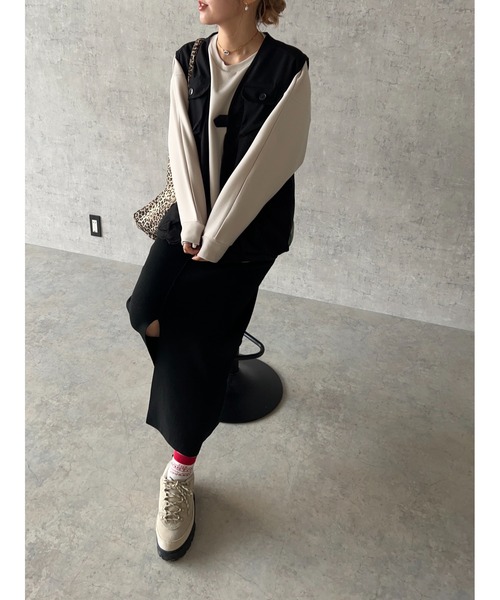 owndaily（オンデイリー）の「2wayストレッチタイトスカート（スカート・レディース・オレンジ/ブラック/グリーン/アイボリー/パープル・FREE）」の14枚目の写真