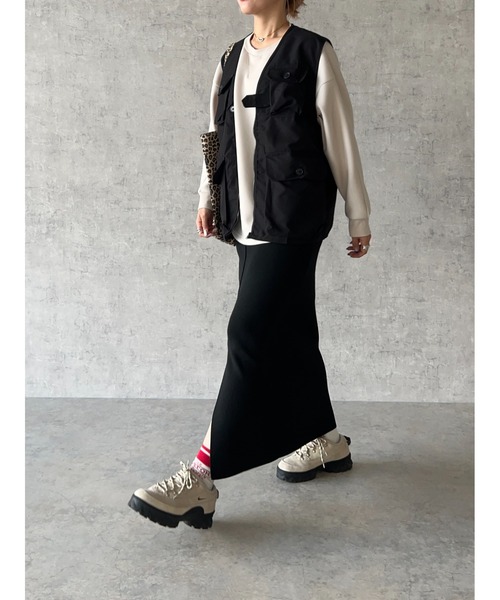 owndaily（オンデイリー）の「2wayストレッチタイトスカート（スカート・レディース・オレンジ/ブラック/グリーン/アイボリー/パープル・FREE）」の12枚目の写真